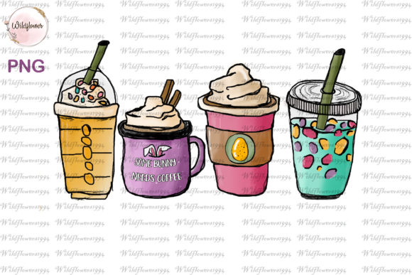 Easter Coffee Bunny PNG: A Playful Design for Springtime Embroidery Projects