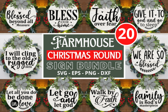 Farmhouse Christmas Round Sign Bundle Review